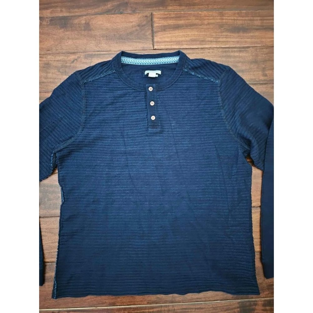 carbon 2 colbalt long sleeve henley shirt mens size M